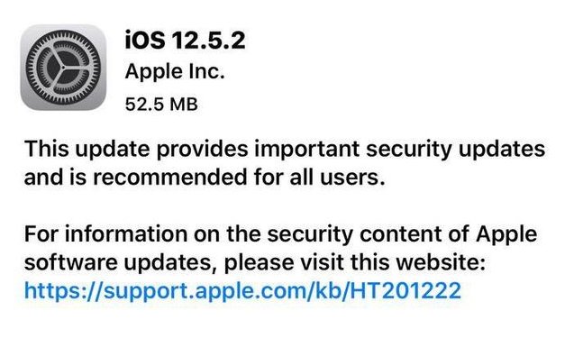 青山湖苹果手机维修分享iOS12.5.2发布，建议所有老苹果用户安装 
